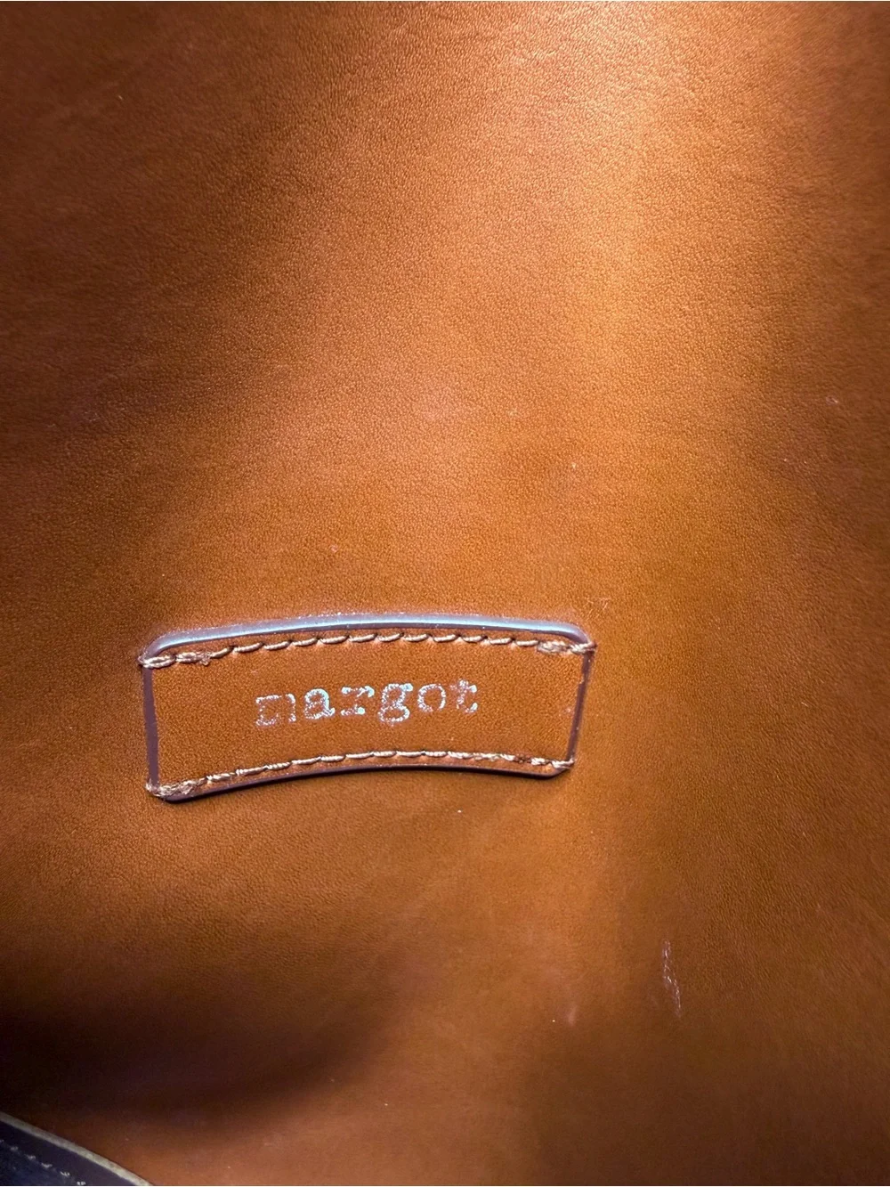 MARGOT | Classic Tan Leather Tote Bag with Front Pocket | Good Condition